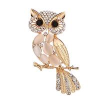 Pretty Animal Brooches Rose Gold and Platinum Plated Full Shining Crystal Brooch Pink Cat's Eye