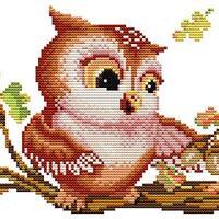 Awesocrafts Cross Stitch Kits, Owl in The Tree Easy Patterns Cross Stitching Embroidery Kit Supplies