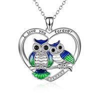 ONEFINITY Sterling Silver Owl Necklace Mother Daughter Owl Lover Bird Pendant Necklace for Women Gra