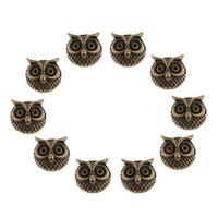 Beads Jewelry Making, 10 Vintage Animal Owl Head Charms Spacer Beads for Bracelets Making Findi
