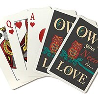 Lantern Press Owl You Need is Love (52 Playing Cards, Poker Size)
