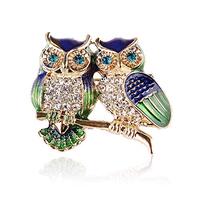 Xjoyous Brooch Owl Shape Rhinestone Covered Crystal Beauty Brooch Pin Scarves Shawl Clip for Women L