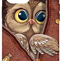 iPhone 12 Pro Max HIDDEN OWL Leather PC - Cute Owl Lover Gift Case