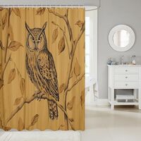 Feelyou Owl Print Bathroom Shower Curtain Animal Themed Bath Curtain Bird Decor Shower Curtain for S
