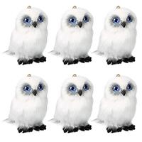 Skylety 6 Pieces Mini Owl Plush Toy 3.2 Inch Gray White Plush Stuffed Animal Toy Soft Tiny Owl Doll 