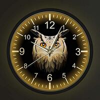 Geek Alerts Sound Control LED Luminous Geometric Owl Head Smart Wall Clock Scandinavian Style Polygo