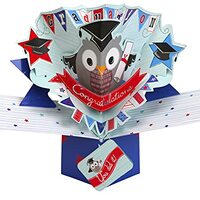 Iconikal Pop Up 3D Graduation Greeting Card With Envelope, Owl