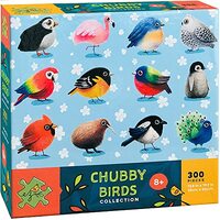 Birds Puzzles 300 Piece for Kids and Adults Large Pieces Cute Chubby Snow Owl Penguin Peacock Jigsaw