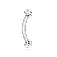Pierced Owl 16GA Stainless Steel Internally Threaded Prong Set CZ Crystal Star Ends Cartilage Helix 