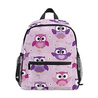 ODAWA Cute Colourful Owl Kid's Toddler Backpack Schoolbag for Girls, Kindergarten Children Bag 