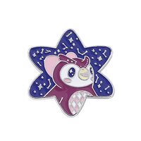 AnimalCrossing Game Series Enamel Pins, Cute Purple Owl Star Brooch Metal Lapel Pins Collection for 
