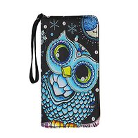 Jeiento Adorable Owl Print Women Travel Wallet Long Coin Purse Clutch Cell Phone Case with Wristlet 