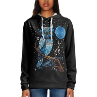 Coloranimal Cartoon Colorful Owl Polluver Hoodies Women's Cute Graphic Hooded Casual Fall Tops 