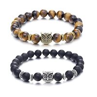 Softones Owl Gifts Owl Bracelets Healing Crystals Bracelet for Women Men Spiritual Energy Beaded Bra