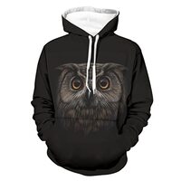Ceeheyy Owl Unisex Adult Hoodie Novelty Pullover Long Sleeve Drawstring Hooded Sweatshirt with Pocke