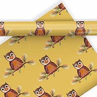 Yellow Watercolor Owl Wrapping Paper Premium Gift Wrap Party Decoration Decor (6 foot x 30 inch roll
