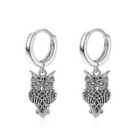 Owl Earrings 925 Sterling Silver Earrings Owl Celtic Dangle Earrings for Women Viking Owl Gifts for 