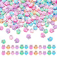 Nbeads 300 Pcs Clay Owl Beads, Handmade Polymer Clay Beads Spacers Cute Slime Charms for DIY Bracele