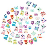 SUNNYCLUE 1 Box 100Pcs 5 Styles Animal Clay Beads Colorful Animal Bead Polymer Butterfly Horse Bear 