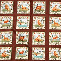 FlashPhoenix Quality Sewing Fabric –Woodland Animals Fox Owl Moose Wild Woods 100% Cotton Fabr