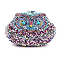 DEBIMY Women Cute Cartoon Rhinestone Evening Handbag Luxury Crystal Clutch Purse Owl Party Prom Even