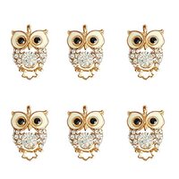 10 pcs Rhinestone Owl Enamel Charms,for DIY Bracelet Necklace Jewelry Making Earrings Charms Keychai