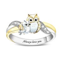 BAUMA AUTO Personalized Animal Ring For Girls 925 Sterling Silver Elephant & Owl & Ladybug &