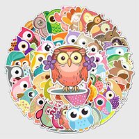 Owl Waterproof Stickers for Kids,50pcs Pack Aesthetic Sticker for Water Bottles Laptop iPhone Notebo
