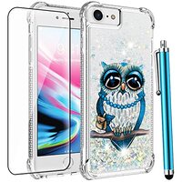 CAIYUNL for iPhone SE 2022 Case/SE 2020/iPhone 7 Case/iPhone 8 Case with Tempered Glass Screen Prote