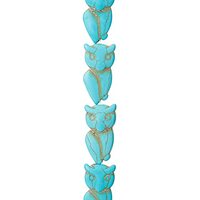 12 Pack: Turquoise Howlite Owl Beads by Bead Landing™, 24mm
