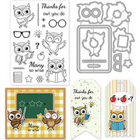 ORIGACH Owl Study Stamps and Dies for Card Making Owl You Do Dies and Stamps Set for DIY Scrapbookin