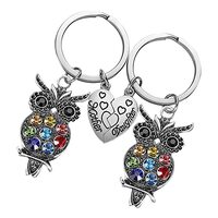 Gogogmee 1 pair Matching Day Family Keyring Bag for Rhinestone Stainless Wishes Daughter Keychai Mom
