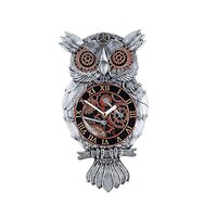 RGWYGCG Owl Wall Clock, Steampunk Wall Clock, Owl Wall Decor Imitation Metal Wall Clock Handmade Owl