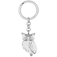 LONYOO Elegant Owl Bird Keychain Stainless Steel Owl Keyring Gifts for Women Girls Car Key Charms (S