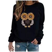 Cute Owl Printed Sweatshirts for Women Plus Size Casual Long Sleeve Crewneck Pullover Tops Juniors S