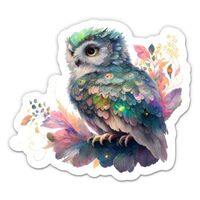 Colorful Owl Sticker - 3" Laptop Sticker - Waterproof Vinyl for Car, Phone, Water Bottle - Owl 