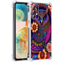 Beaucov Galaxy A23 5G Case,Colorful Owl Mandala Flower Drop Protection Shockproof Case TPU Full Body