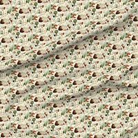 Spoonflower Fabric - Woodland Whimsical Owl Bear Fox Neutral Nursery Mushrooms Printed on Petal Sign