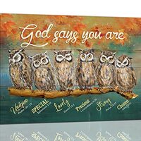 Inspirational Owl Wall Art Bible Verse God Says You Are Owl Pictures Wall Decor Canvas Prints Framed