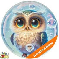 UNIDRAGON Original Wooden Jigsaw Puzzles for Kids Ages 3-5 — Bubblez Owl — 30 Pieces Puz