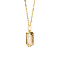 Origami Owl Gold Calm Capsule Locket Necklace with Rose Quartz Crystal 20-22"