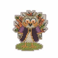 Mill Hill Turkey Owl Beaded Counted Cross Stitch Ornament Kit 2023 Autumn Harvest MH182323
