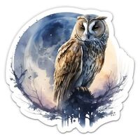 Owl Pretty Artistic Stickers - 2 Pack of 3" Stickers - Waterproof Vinyl for Car, Phone, Water B