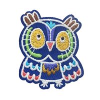 Owl, Folk Art, Embroidered, Iron-on Patch