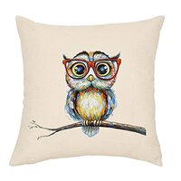 Baroaltras Blue Red Brown Summer Owl Branch Glasses Decoration Home Chair Sofa Bed Cotton Linen Deco