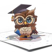 Teabug Cards Wise Little Owl Graduation Card for Newly Grads, Student Academic Achievements, Congrat
