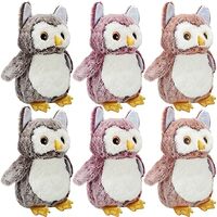 Jenaai 6 Pcs Owl Plush Stuffed Animals for Babies Soft Owl Plush Toy Pink Brown Gray Stuffed Owl Par
