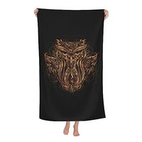 Totem and Mascot Owl Large Beach Towel - Plush Thick Cotton Pool Towel, Adult Beach Towels