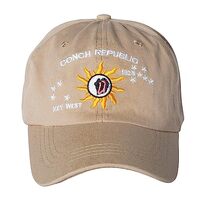 Artisan Owl Conch Republic Key West 1828 Cap Hat -100% Cotton Embroidered Hat (Khaki)
