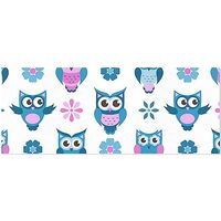 OTVEE Funny Owls and Flowers Design Birthday Wrapping Paper Roll, Mini Roll Gift Wrap Perfect for We